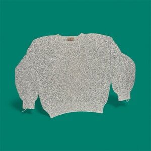 Vintage Robert Stock Women's Green Crew Neck Knit Sweater